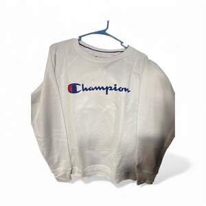 Vintage Champion Sweatshirt Mens Small White Athletic USA Pullover 90s Crewneck
